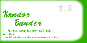 nandor bunder business card